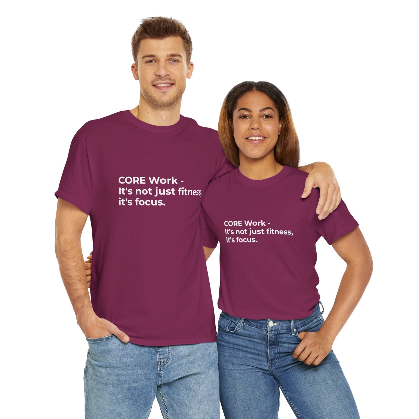 CORE Work Fitness & Focus Unisex Heavy Cotton Tee - Empowering Self-Care Message Shirt
