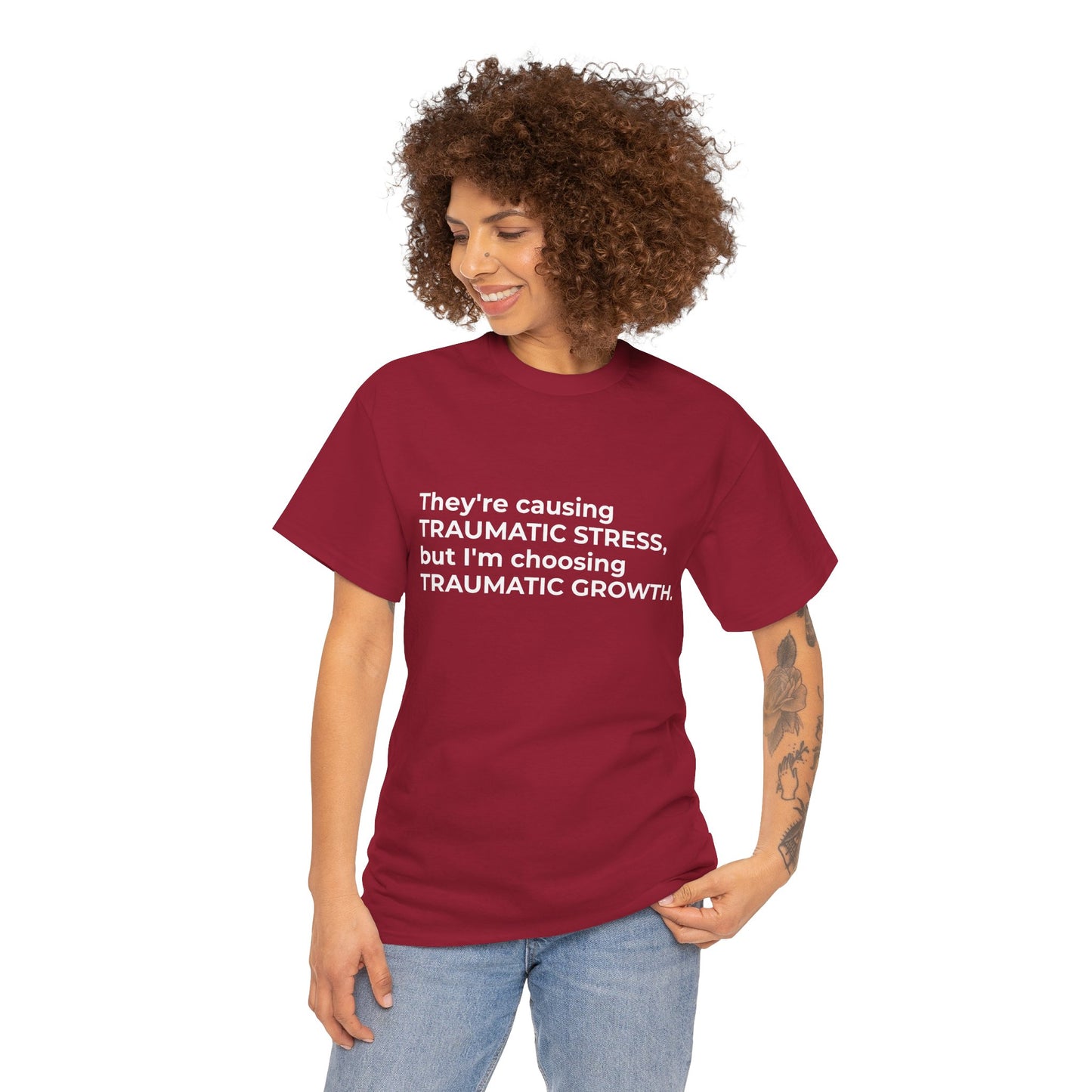 Federal Workforce Wellness Traumatic Growth Unisex Heavy Cotton Tee - Empowering Mental Resilience Message Shirt