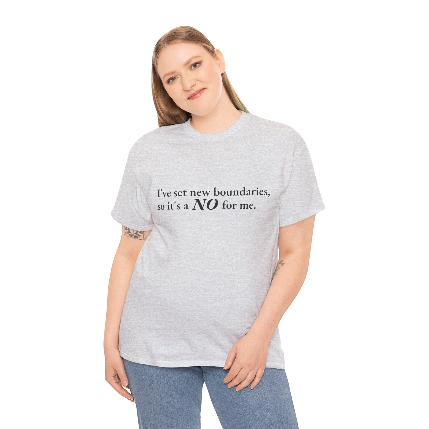 New Boundaries CORE Work Unisex Heavy Cotton Tee - Empowering Personal Boundaries Message Shirt