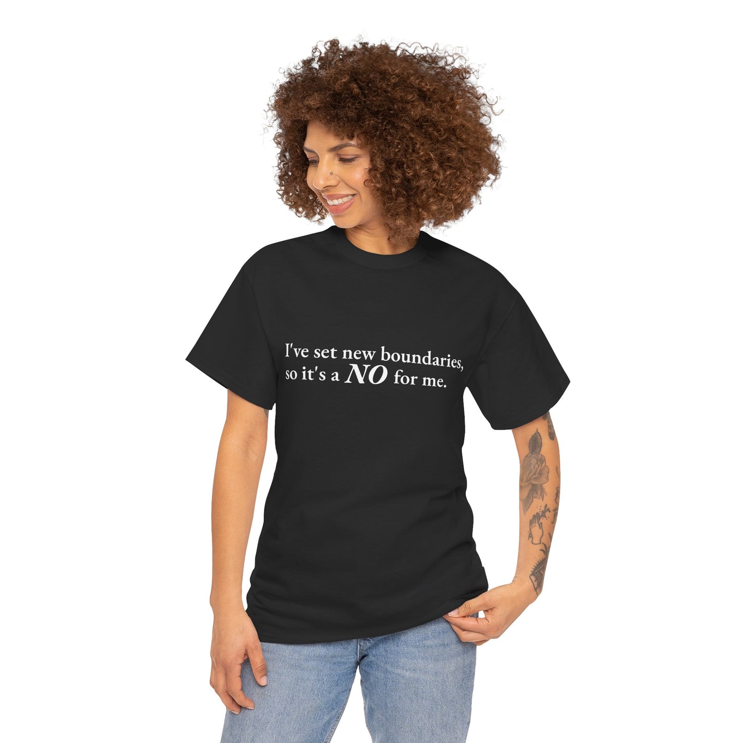 New Boundaries CORE Work Unisex Heavy Cotton Tee - Empowering Personal Boundaries Message Shirt