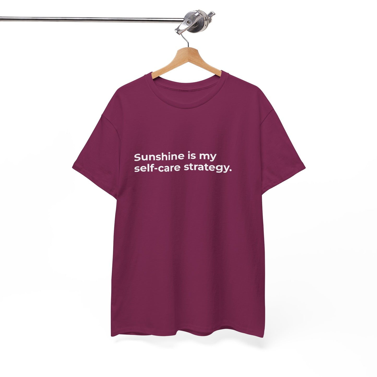 Sunshine is my Self-Care Strategy Unisex Heavy Cotton Tee - Empowering Self-Care Message Shirt