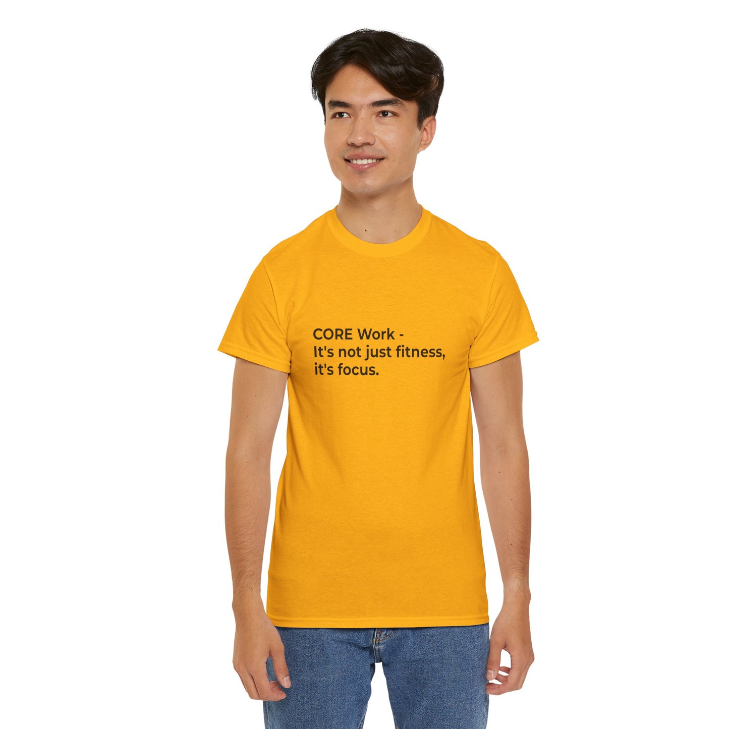 CORE Work Fitness & Focus Unisex Heavy Cotton Tee - Empowering Self-Care Message Shirt