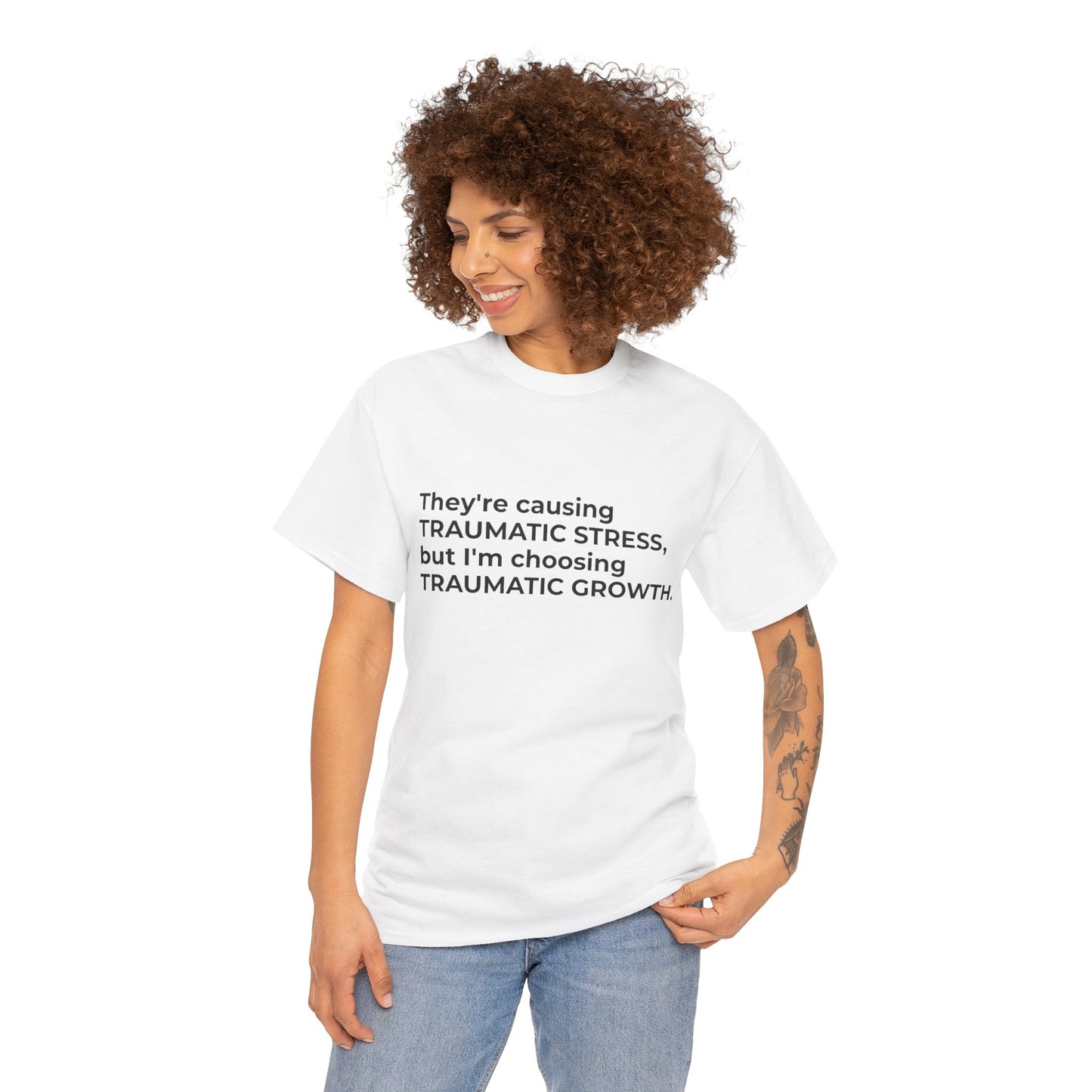 Federal Workforce Wellness Traumatic Growth Unisex Heavy Cotton Tee - Empowering Mental Resilience Message Shirt
