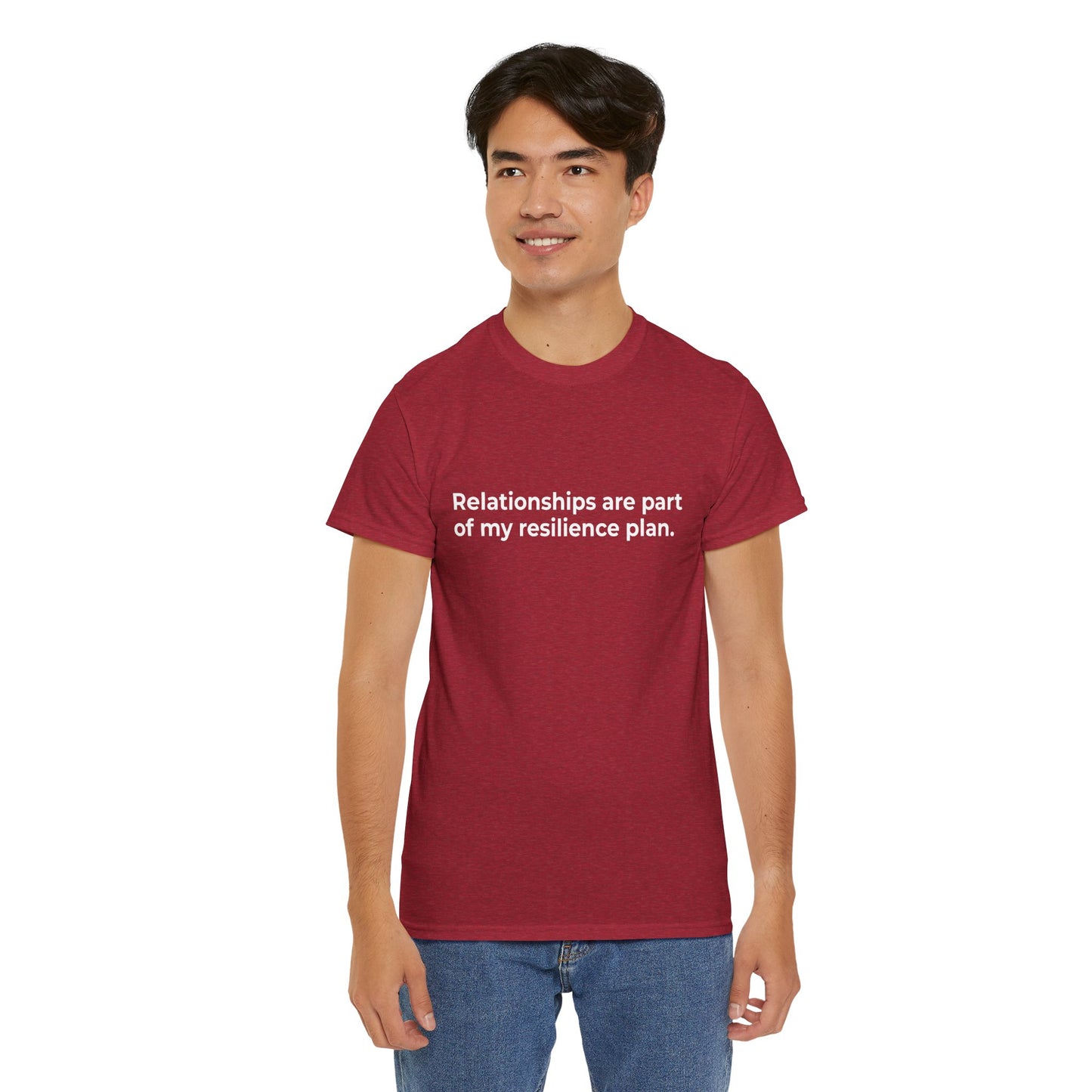 Relationships are Resilience Unisex Heavy Cotton Tee - Empowering Self-Care Message Shirt