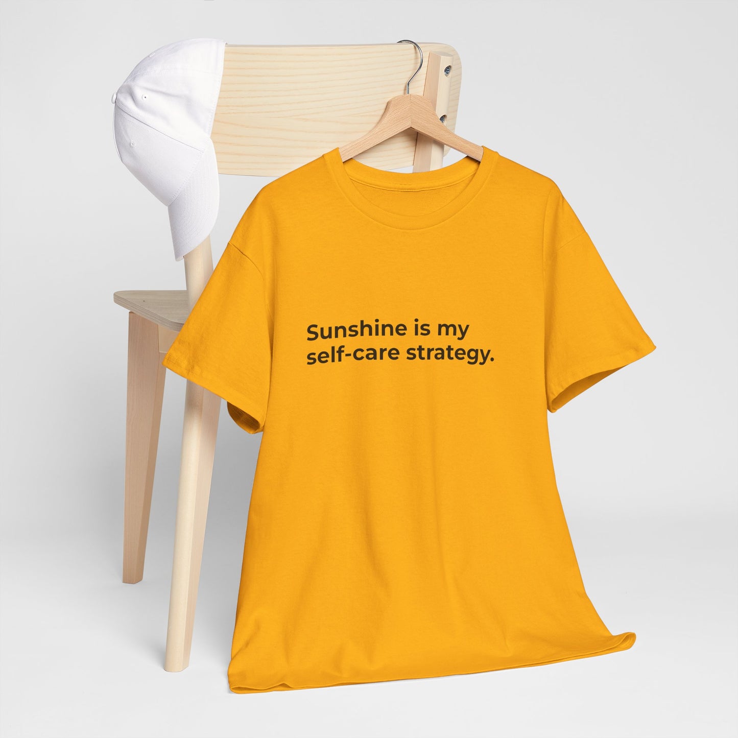 Sunshine is my Self-Care Strategy Unisex Heavy Cotton Tee - Empowering Self-Care Message Shirt
