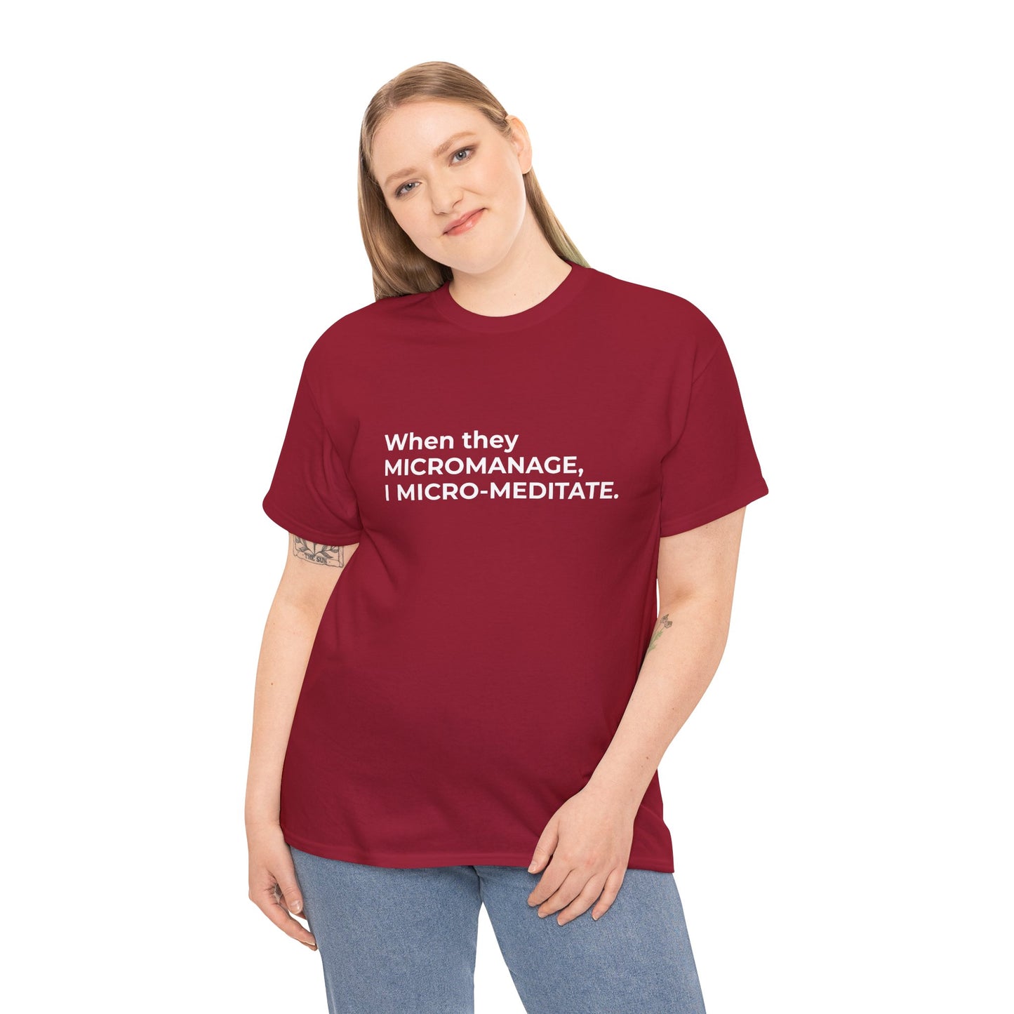 Federal Workforce Wellness Meditate Unisex Cotton Tee - Empowering Mental Resilience Message Shirt