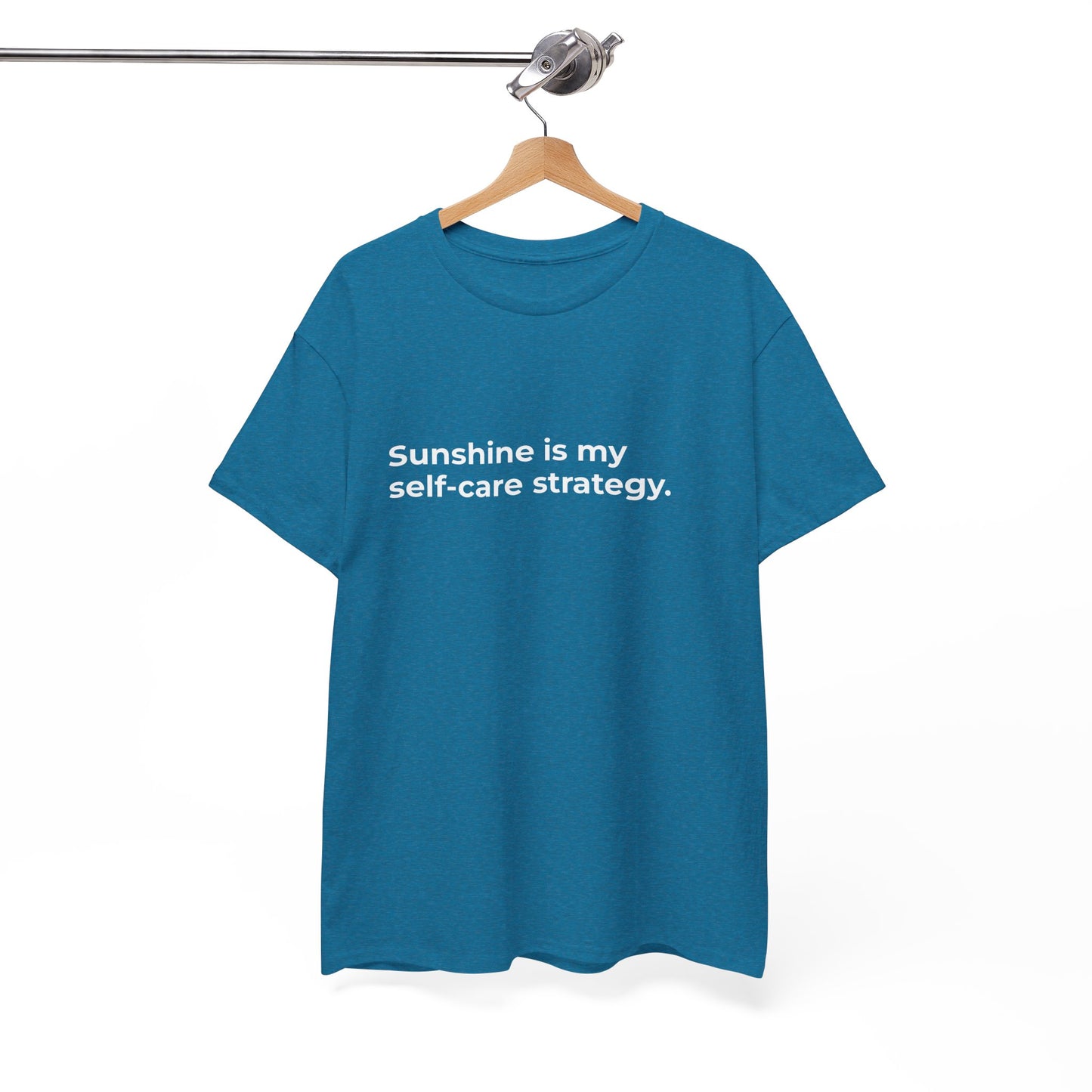 Sunshine is my Self-Care Strategy Unisex Heavy Cotton Tee - Empowering Self-Care Message Shirt