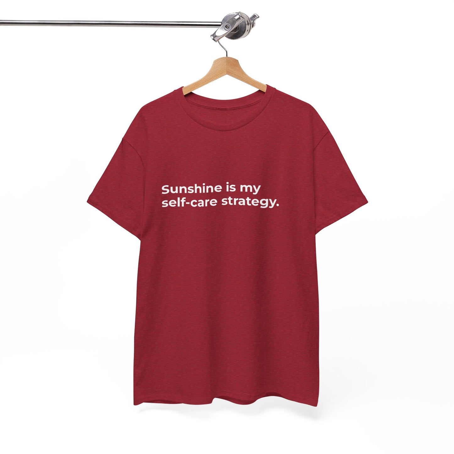Sunshine is my Self-Care Strategy Unisex Heavy Cotton Tee - Empowering Self-Care Message Shirt