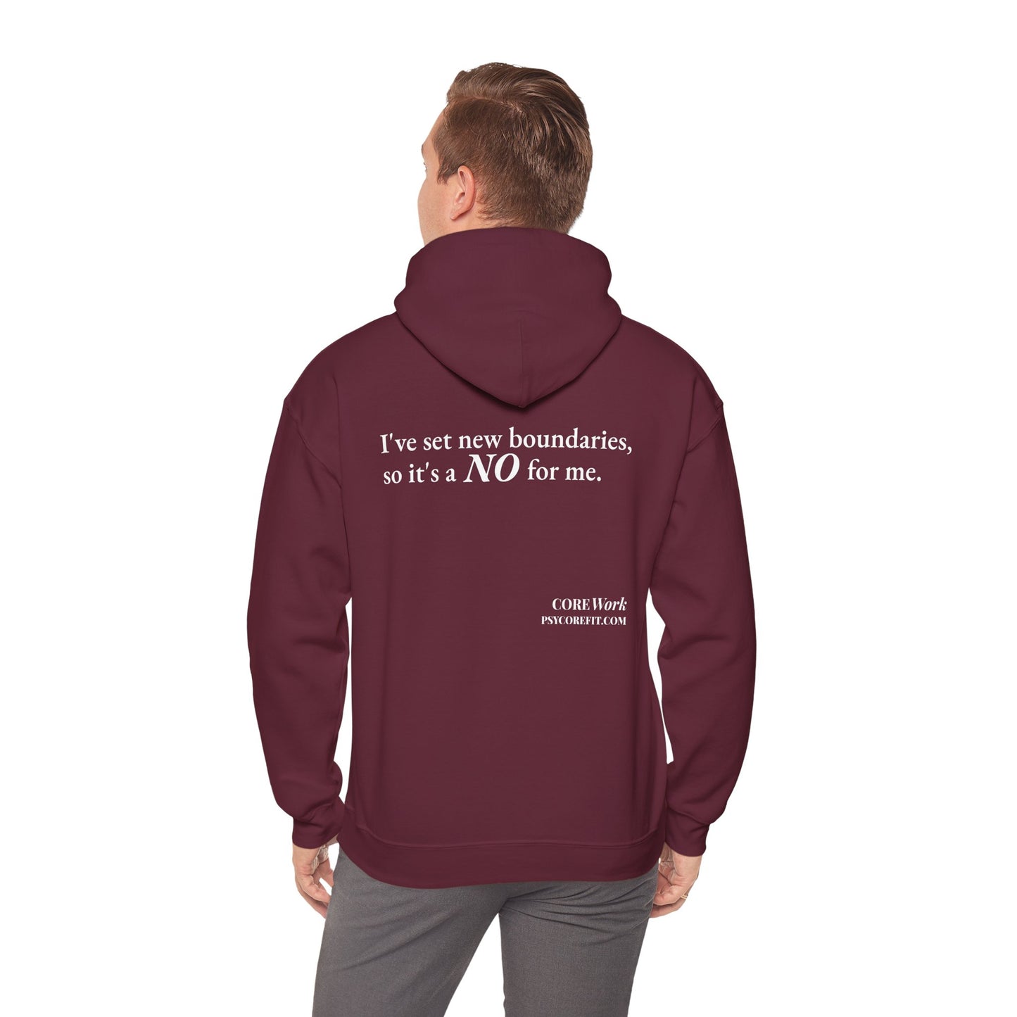 New Boundaries CORE Work Unisex Heavy Blended Hoodie - Empowering Personal Boundaries Message Shirt