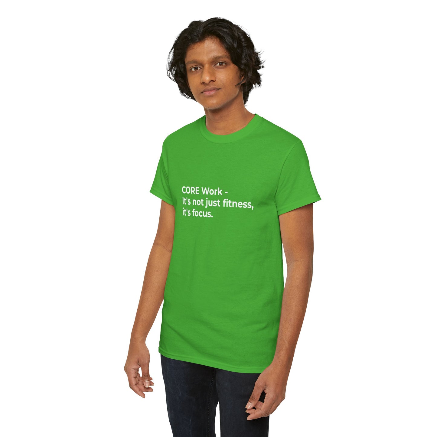 CORE Work Fitness & Focus Unisex Heavy Cotton Tee - Empowering Self-Care Message Shirt