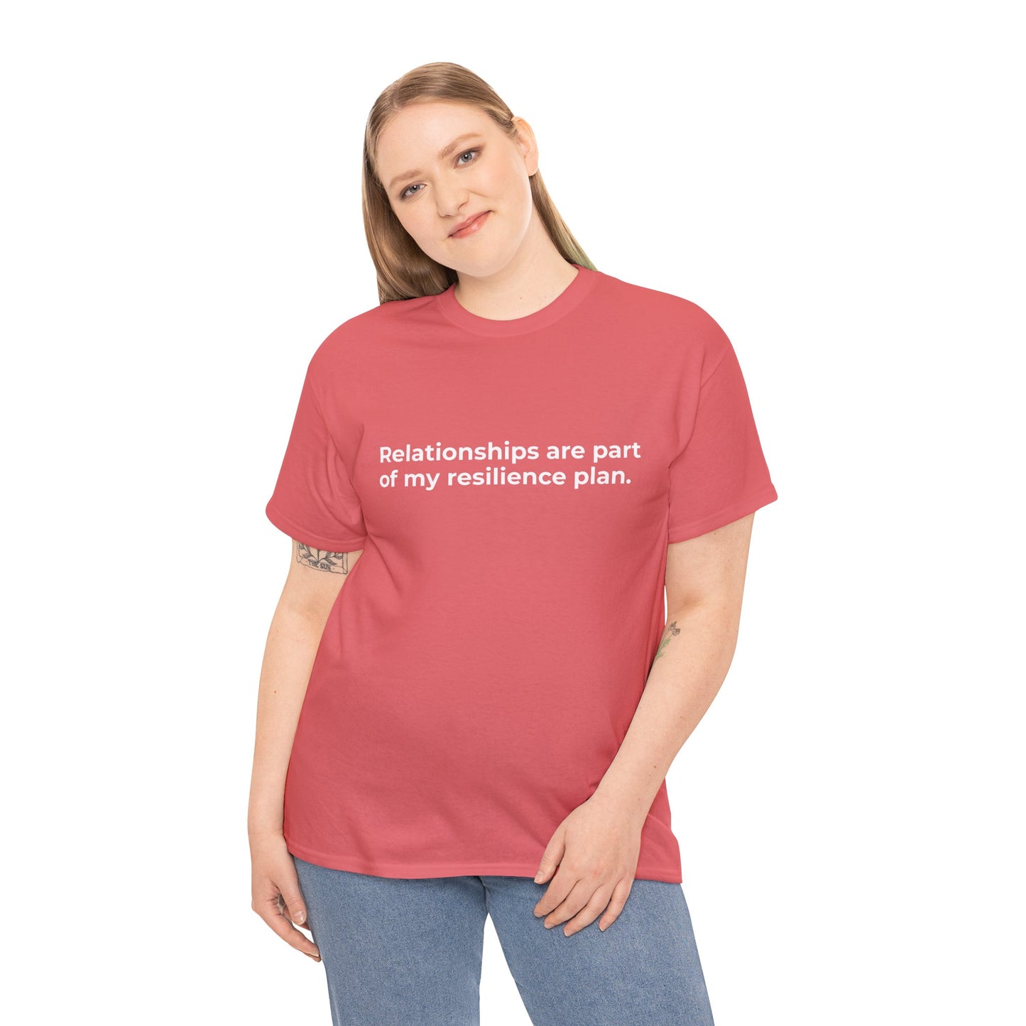 Relationships are Resilience Unisex Heavy Cotton Tee - Empowering Self-Care Message Shirt