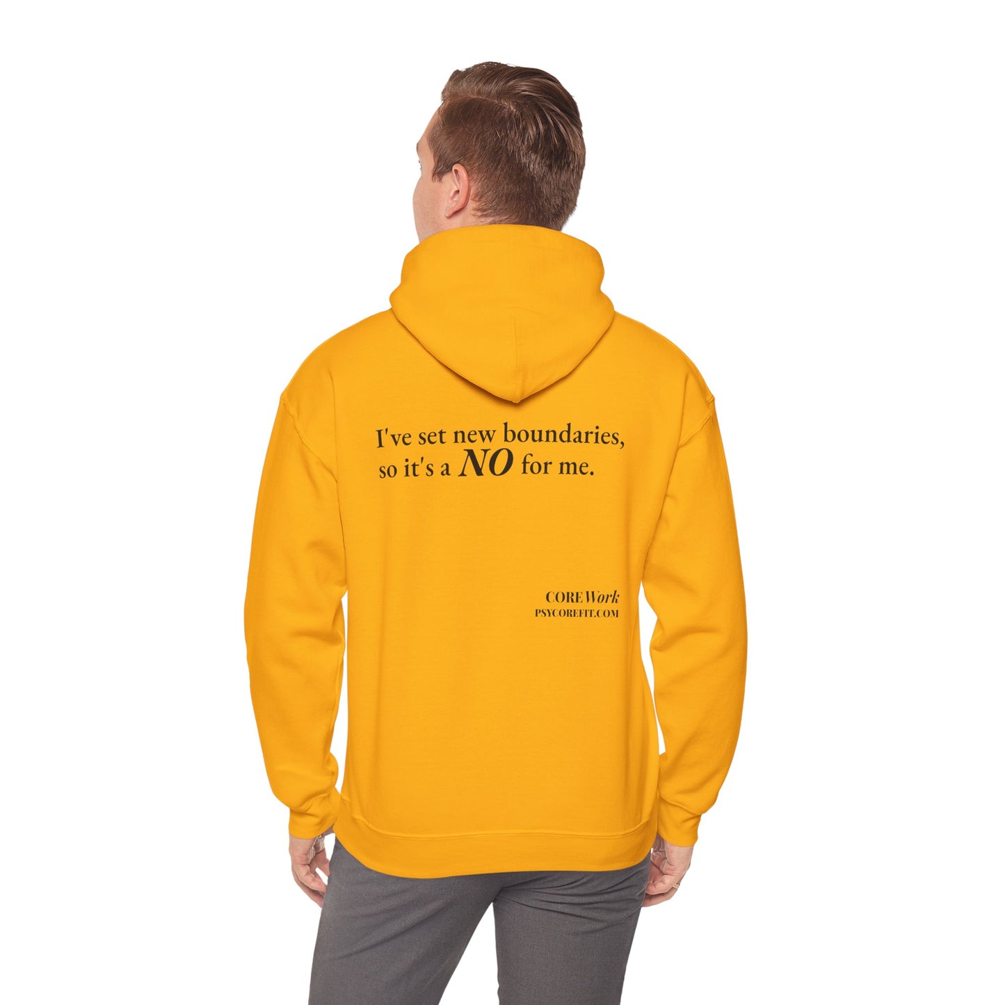 New Boundaries CORE Work Unisex Heavy Blended Hoodie - Empowering Personal Boundaries Message Shirt