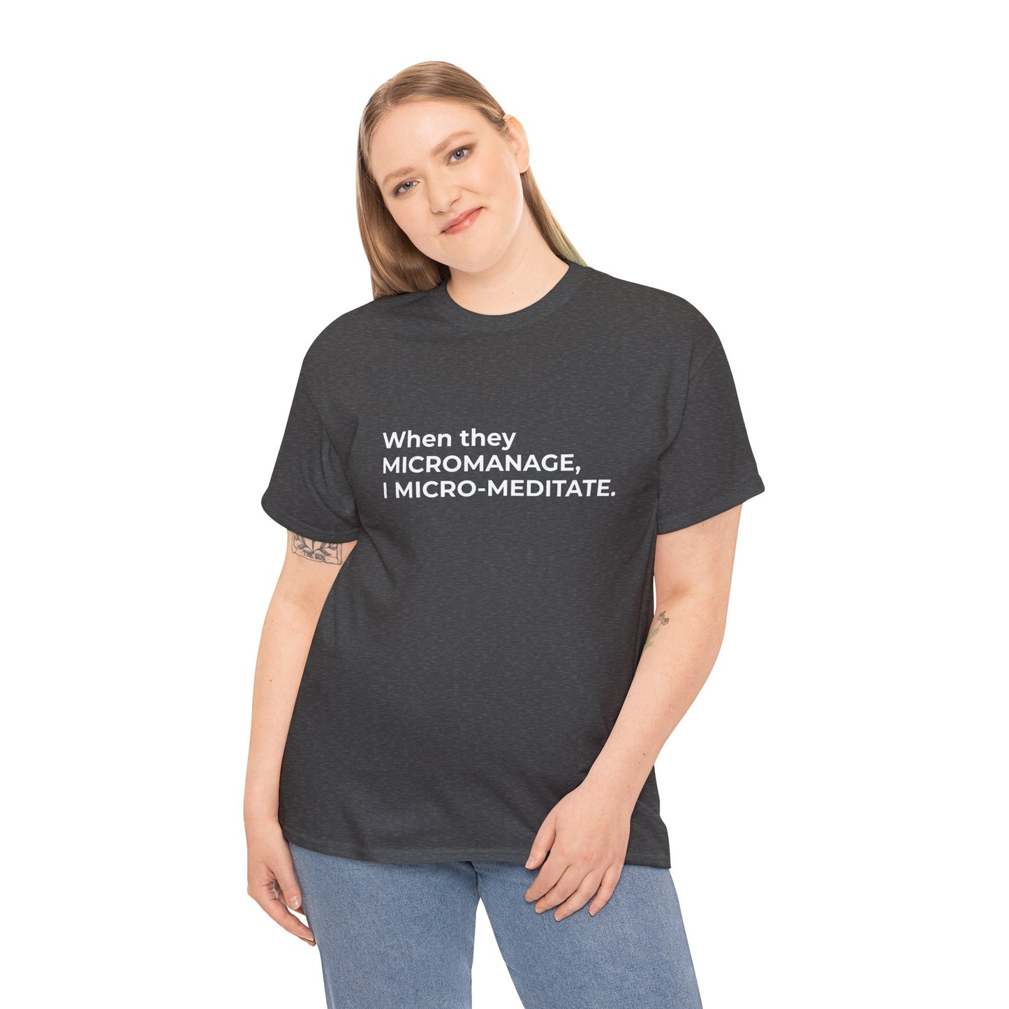 Federal Workforce Wellness Meditate Unisex Cotton Tee - Empowering Mental Resilience Message Shirt