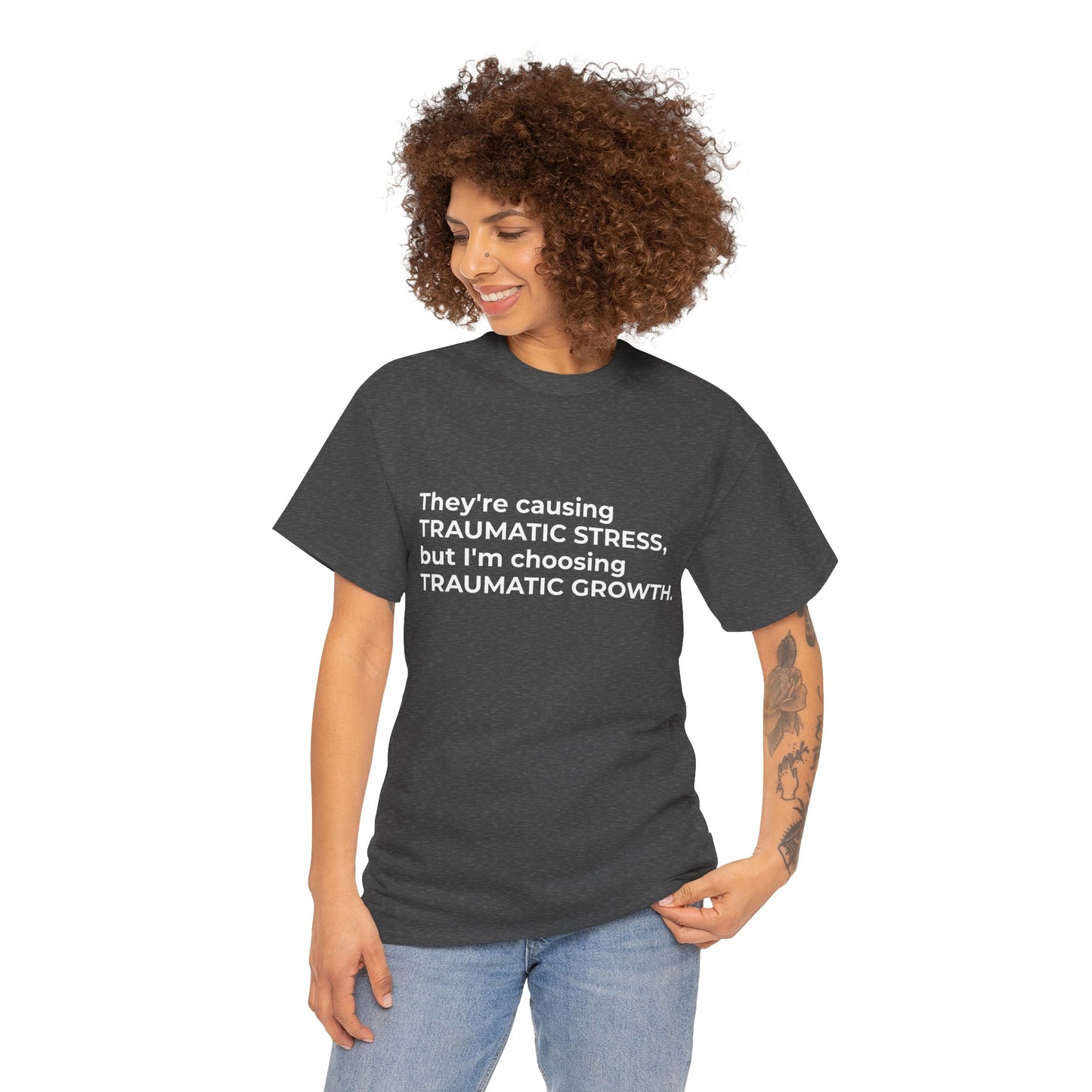 Federal Workforce Wellness Traumatic Growth Unisex Heavy Cotton Tee - Empowering Mental Resilience Message Shirt