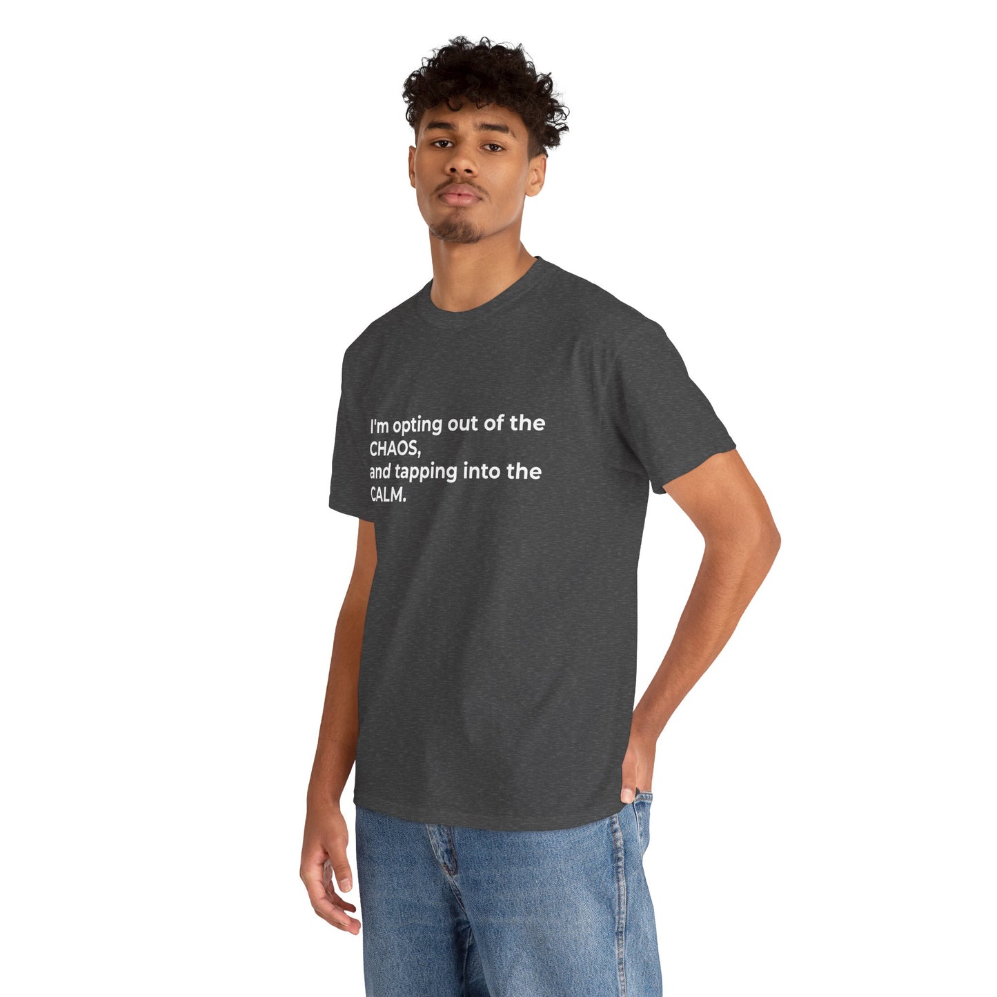 Federal Workforce Wellness Calm in Chaos Unisex Heavy Cotton Tee - Empowering Mental Resilience Message Shirt