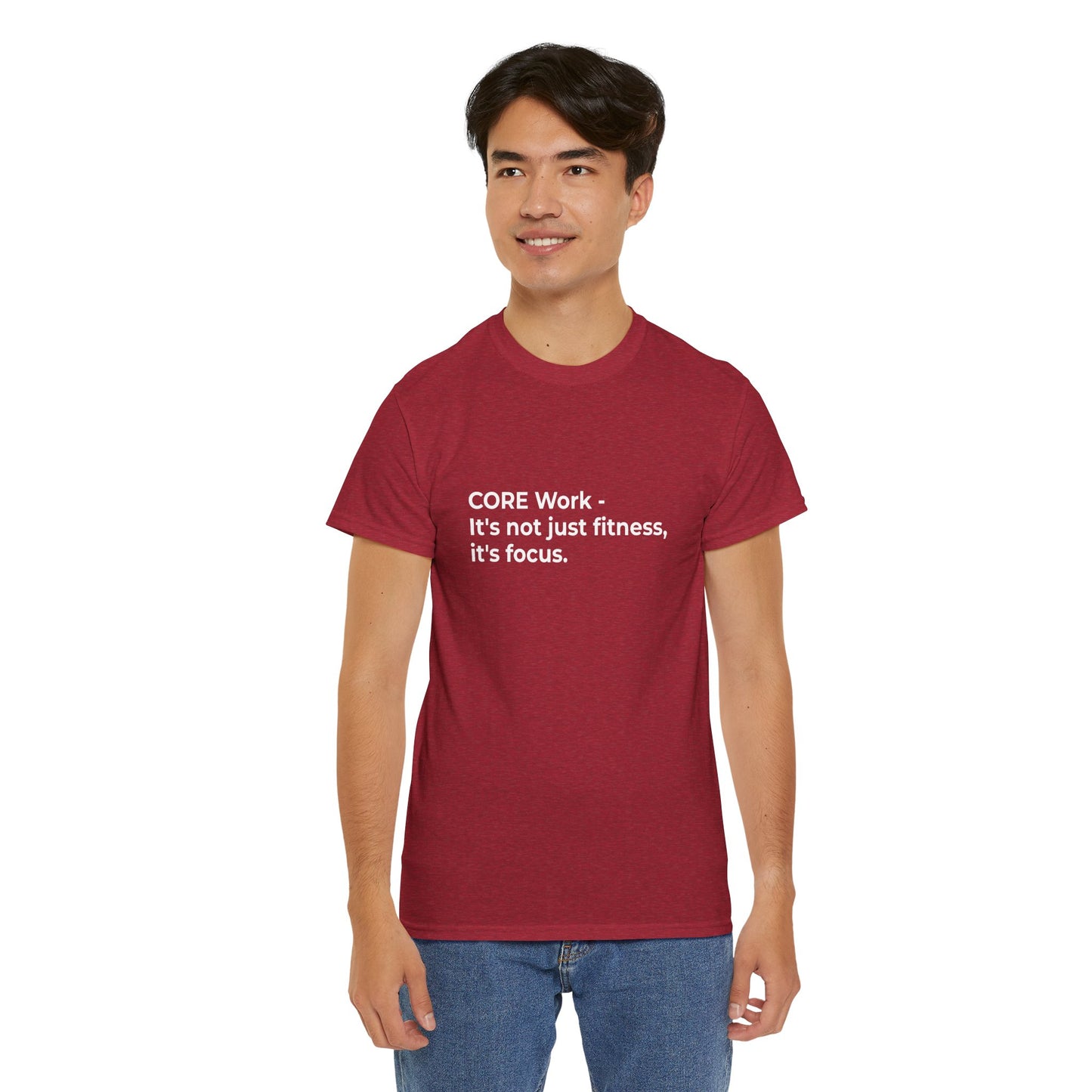 CORE Work Fitness & Focus Unisex Heavy Cotton Tee - Empowering Self-Care Message Shirt