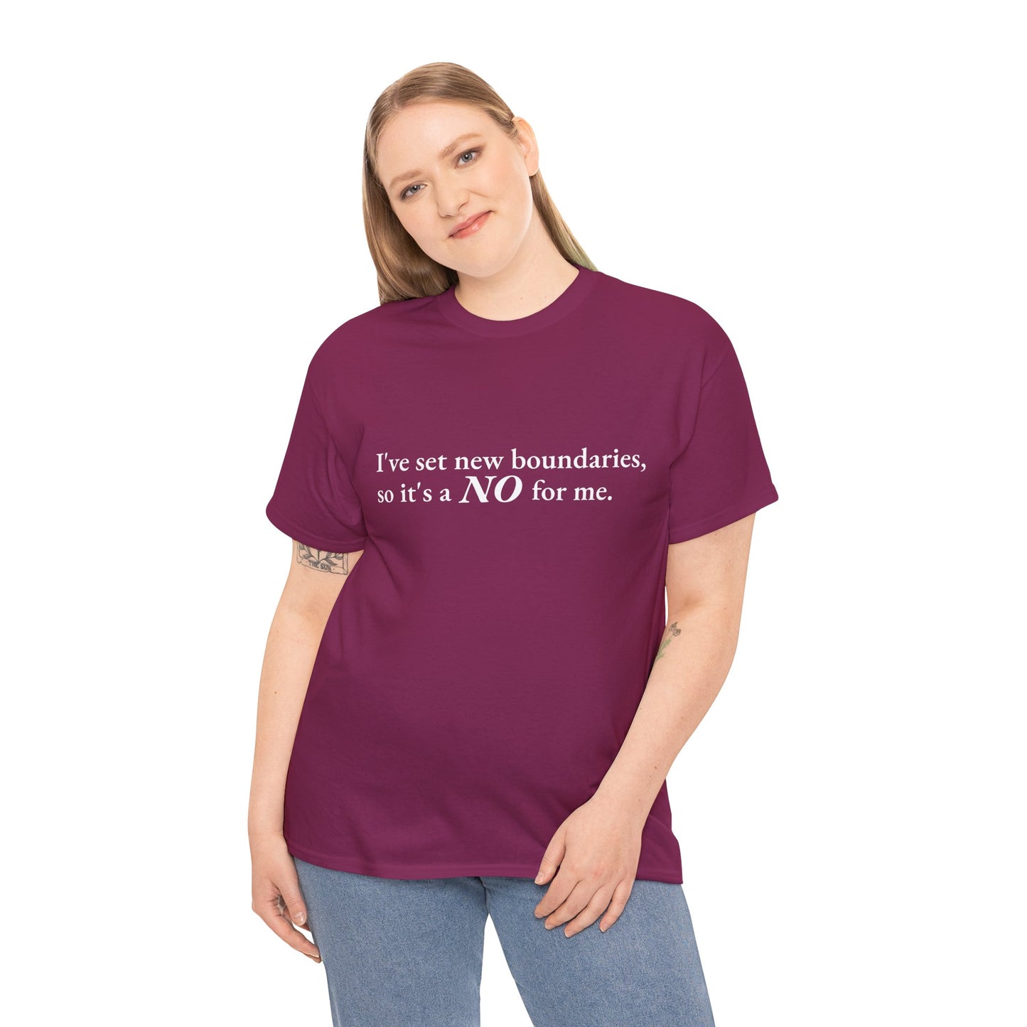 New Boundaries CORE Work Unisex Heavy Cotton Tee - Empowering Personal Boundaries Message Shirt
