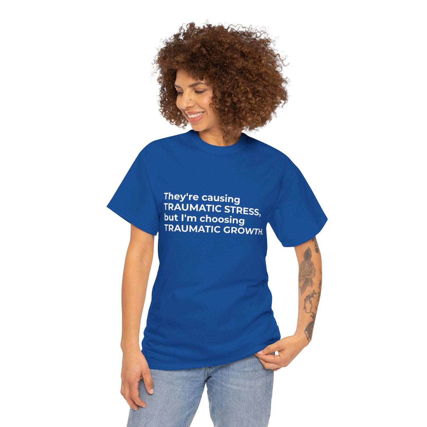 Federal Workforce Wellness Traumatic Growth Unisex Heavy Cotton Tee - Empowering Mental Resilience Message Shirt