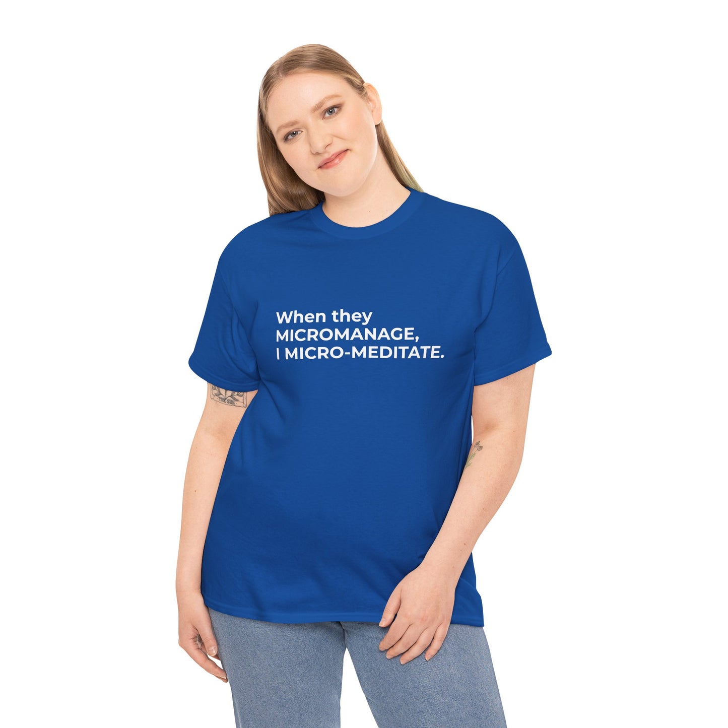 Federal Workforce Wellness Meditate Unisex Cotton Tee - Empowering Mental Resilience Message Shirt