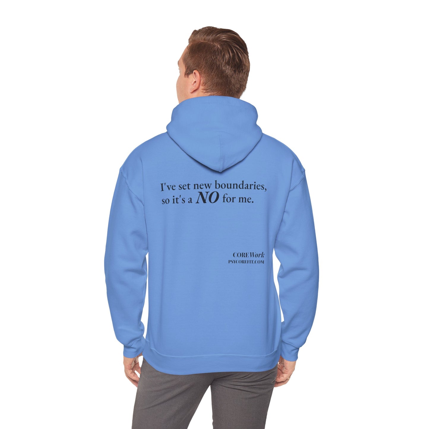 New Boundaries CORE Work Unisex Heavy Blended Hoodie - Empowering Personal Boundaries Message Shirt