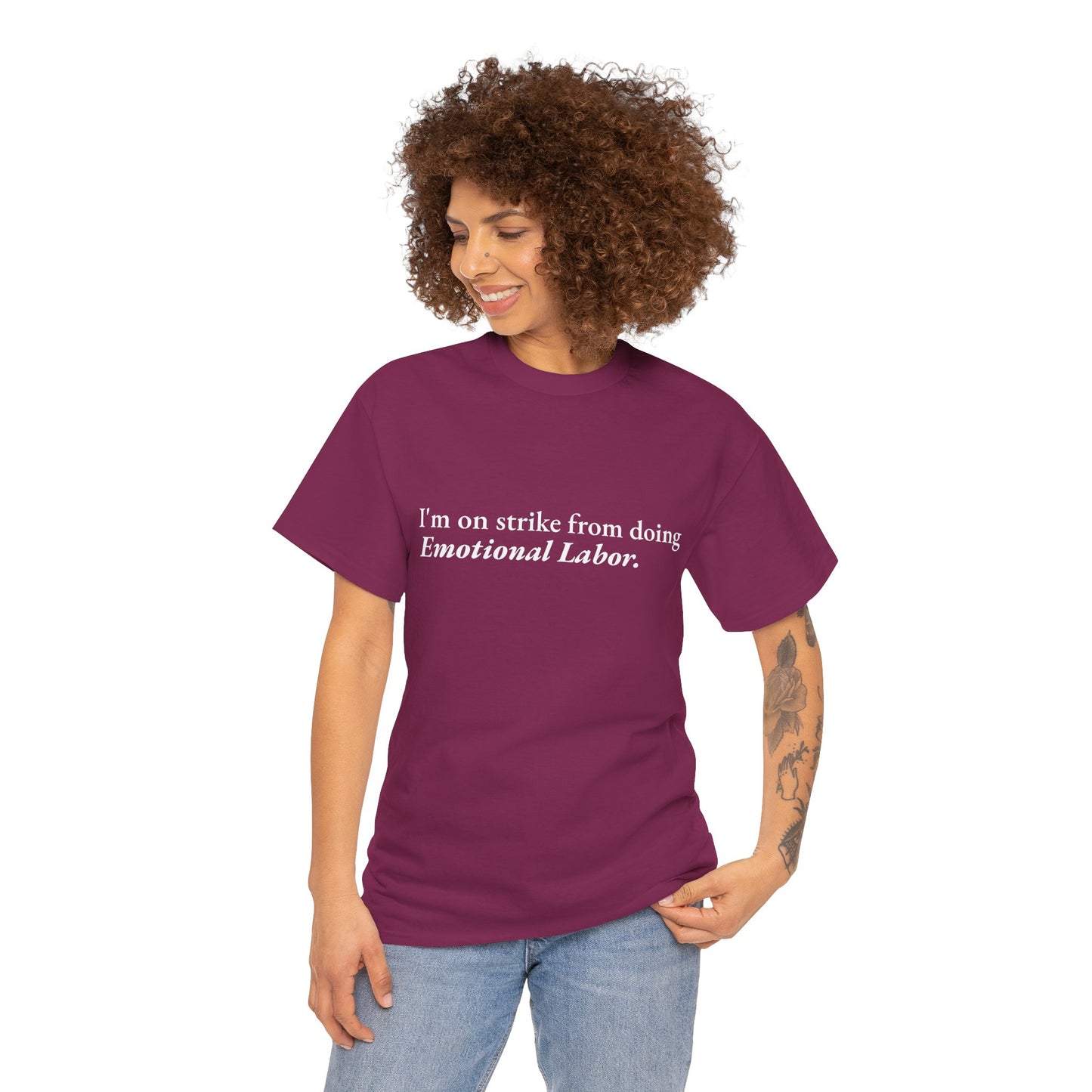 Emotional Labor Strike CORE Work Unisex Heavy Cotton Tee - Empowering Personal Boundaries Message Shirt